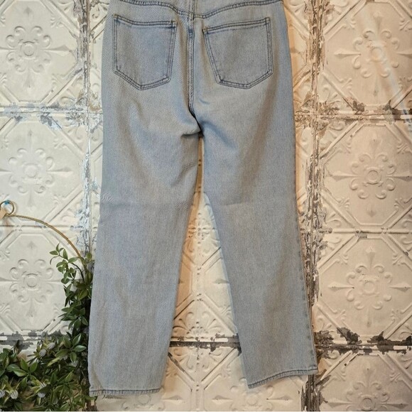 PacSun Mom Jeans Distressed Light Eco Blue Denim Ankle Jeans Size 27 Retro Y2K - Picture 3 of 13